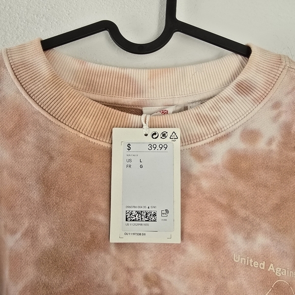 NWT H&M Edition by John Boyega Tie-dye Cotton Sweatshirt Pink Large - Picture 6 of 16